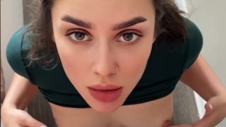 Hot Model Gives Wild College Blowjob Facial Dirty Talk