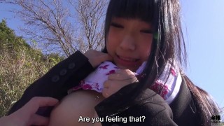 Japanese College Student in Recruit Suit Craves Outdoor Sex
