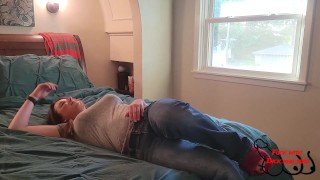 Naughty University Coed Fingers Herself After Boss Shower!
