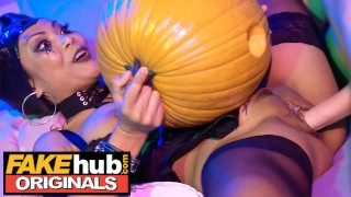 College Teen Fucks Pumpkin at Party Then Thai Cosplay Hottie
