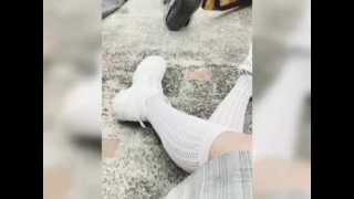 Two College Classmates Wild Erotic Patio Threesome #2