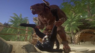 Minotaur Mates with Wolf: Furry Gay Mating
