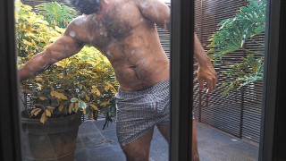 Married Gardener’s Pulsing Hardon Exposed During Patio Work