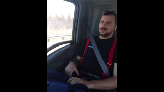 Work Cumshot in Truck Gay Trucker Raw Explosive Climax