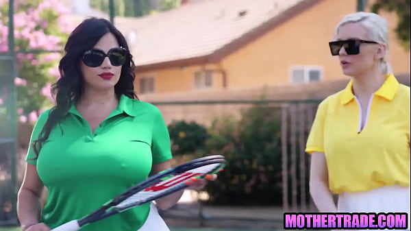 Prime MILF Stepmoms Foursome Fucks Stepsons Tennis Court