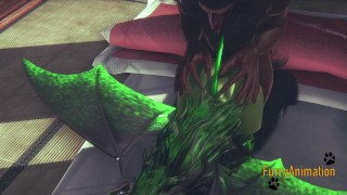 Furry Yaoi: Demon Wolf & Dragon Yiff