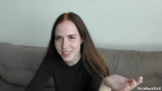 Public blowjob in the RESTAURANT ! Her stepsister is watching