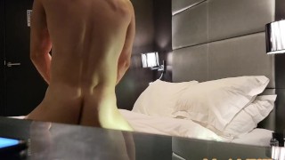 Male stripper Hunk fucks hot MILF in hotel room and makes her moan until she has shaking orgasms