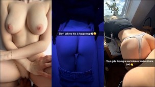 College Girls’ Private Snapchat Leaks: Triple Screen Orgy Frenzy