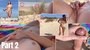 Public Nudist Beach Hand Job and Solo Masturbation – Creepy Voyeurism