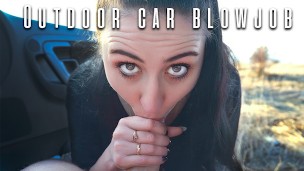 Open Air Car Blowjob – Hot Cum Swallowing