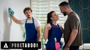 Alison Rey’s Taboo Temptation: House Cleaning Turns to Throat Fucking as She Flirts