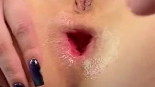 Horny Teen Neighbor Girl’s Anal Squirt: A Lewd, Close-Up Fuck
