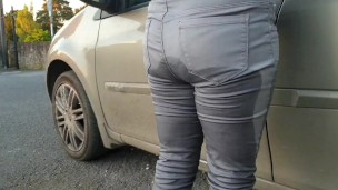 Grey Jeans Urination Compilation: 5 Times She Lost Control
