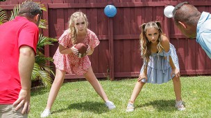 DaughterSwap – Macy Meadows & Krissy Knight Get Naughty With Old Stud In Front Of Their Stepdad
