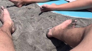 At The Nude🏖️🔞👙 Beach. Putting on a Sunscreen Cream💦  Teasing😈