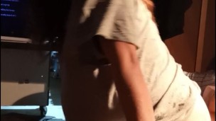 Pregnant Aussie Milf Bouncing on bfs cock till legs go jelly