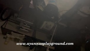 Ayanna Lee XXX- Blasian Beauty Sucks  BBC LIVE & Gets MASIVE CUMSHOT on Pretty Face!!