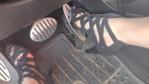 Pumping those cold metal pedals with my hard heels of my strappy pumps