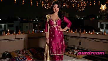 Curvy Desi Babe In Salwar Kameez Ravished On Rooftop During Diwali Night