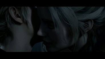 Sam x Jess lesbian kissing passionately Until Dawn AI generated
